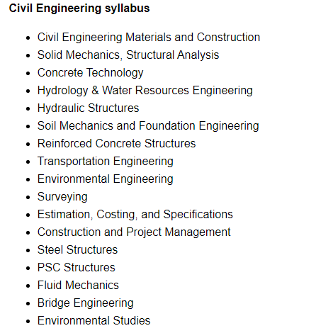 civil engineer syllabus