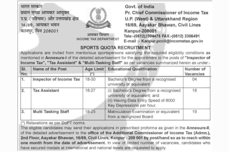 Income-Tax-Kanpur-Sports-Quota-Recruitment