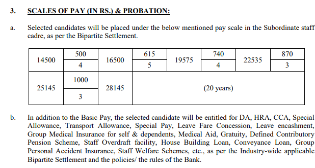 cbi safai karmachari sub staff salary