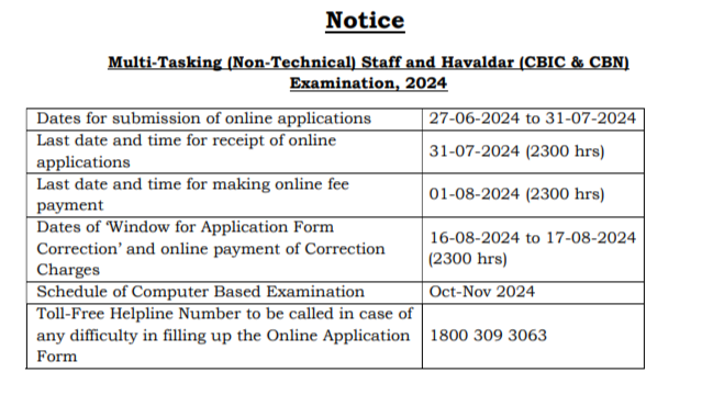 ssc mts 2024 notification