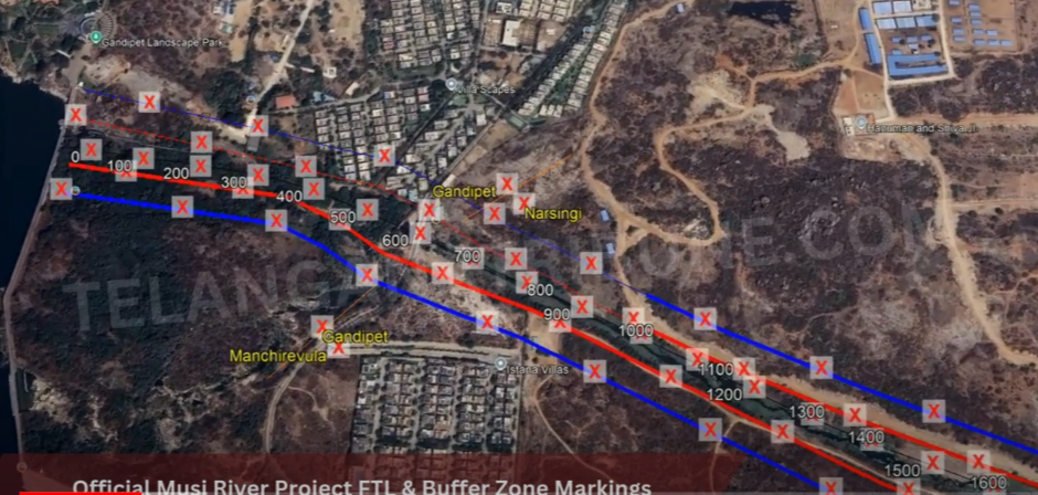 Official Musi River Project FTL and Buffer Zone Marking